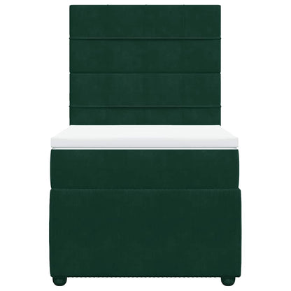 Giroletto a Molle con Materasso Verde Scuro 100x200 cm Velluto