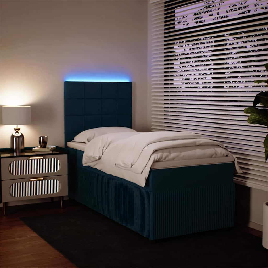Giroletto a Molle con Materasso Blu 100x200 cm in Velluto | homemem39
