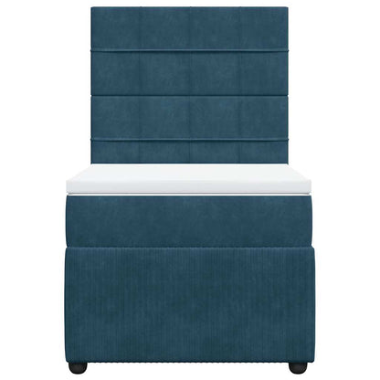 Giroletto a Molle con Materasso Blu 100x200 cm in Velluto