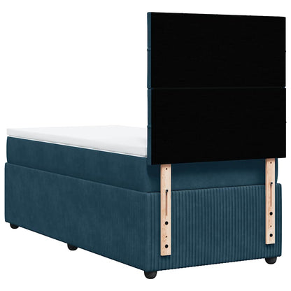 Giroletto a Molle con Materasso Blu 100x200 cm in Velluto | homemem39
