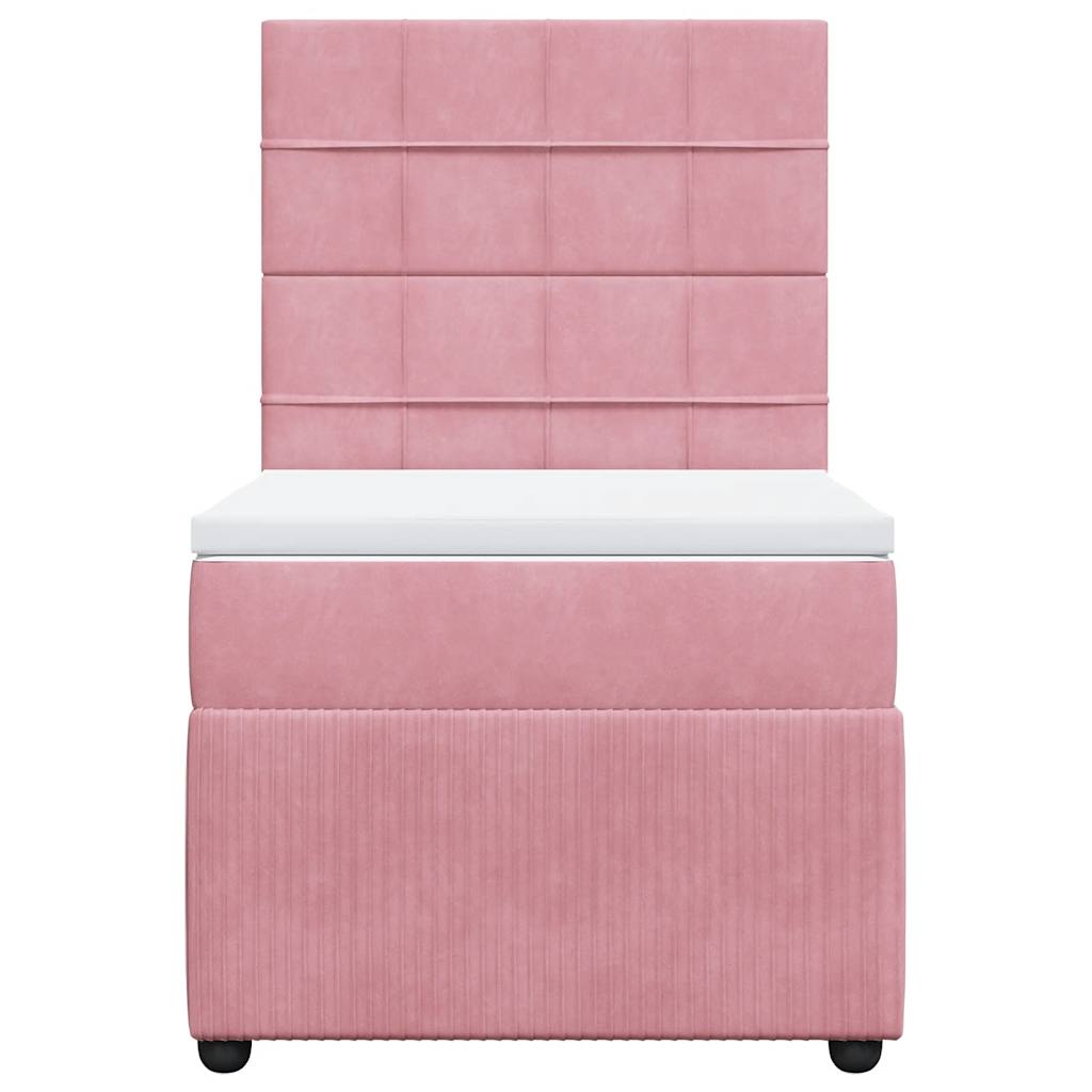 Giroletto a Molle con Materasso Rosa 100x200 cm in Velluto | homemem39