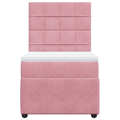 Giroletto a Molle con Materasso Rosa 100x200 cm in Velluto | homemem39