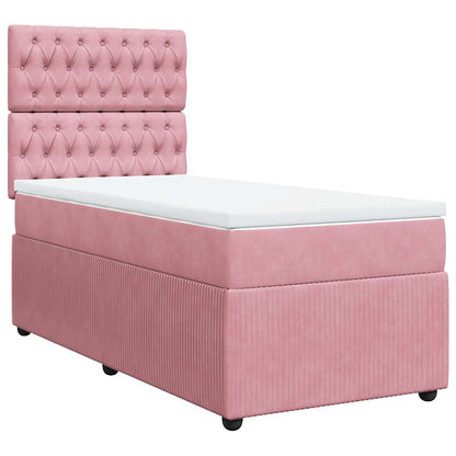 Giroletto a Molle con Materasso Rosa 100x200 cm in Velluto | homemem39