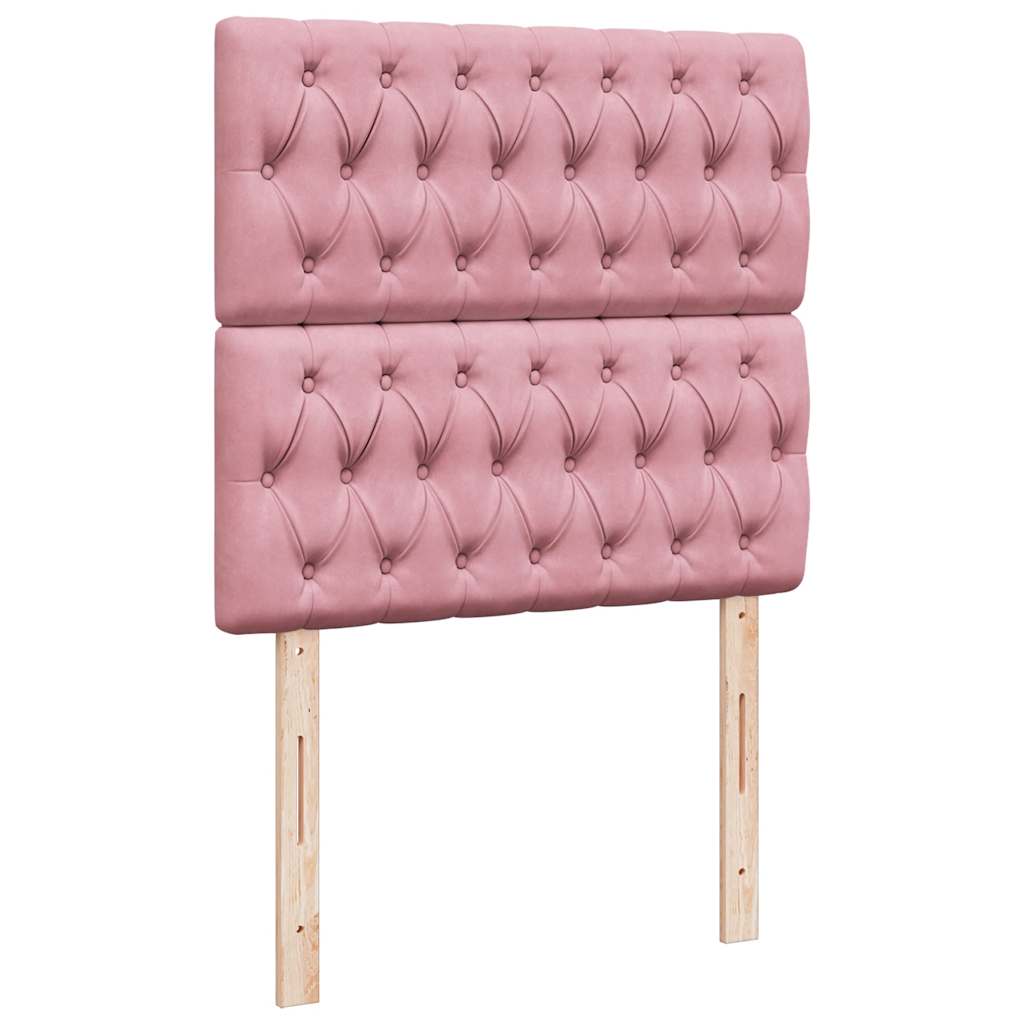 Giroletto a Molle con Materasso Rosa 100x200 cm in Velluto | homemem39