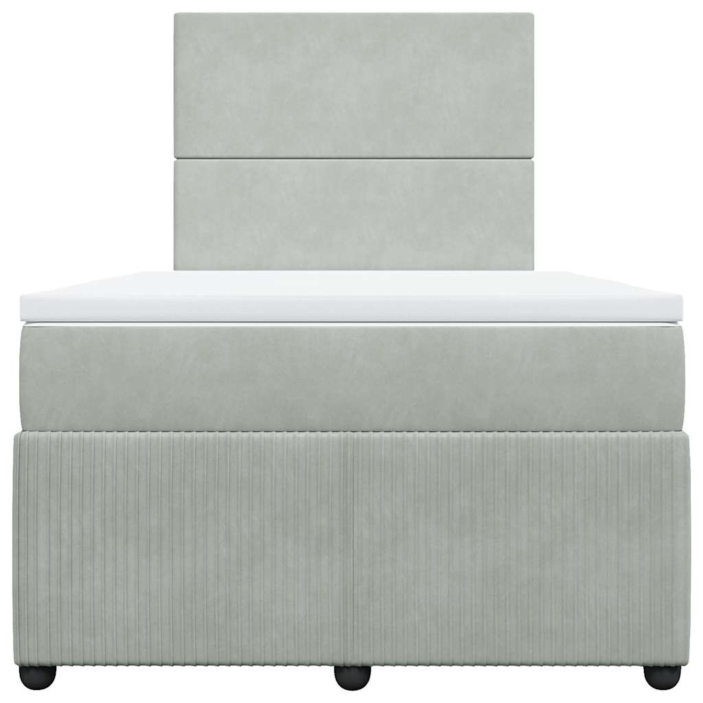 Giroletto a Molle con Materasso Grigio Chiaro 120x190cm Velluto - homemem39
