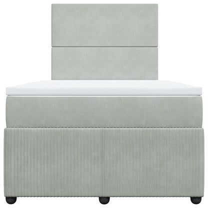 Giroletto a Molle con Materasso Grigio Chiaro 120x190cm Velluto