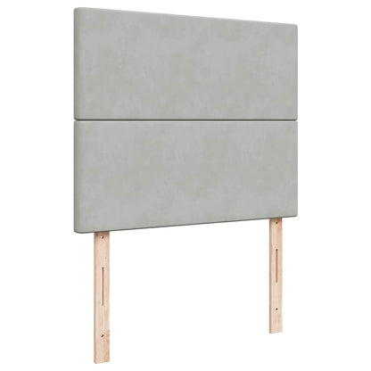 Giroletto a Molle con Materasso Grigio Chiaro 120x190cm Velluto - homemem39