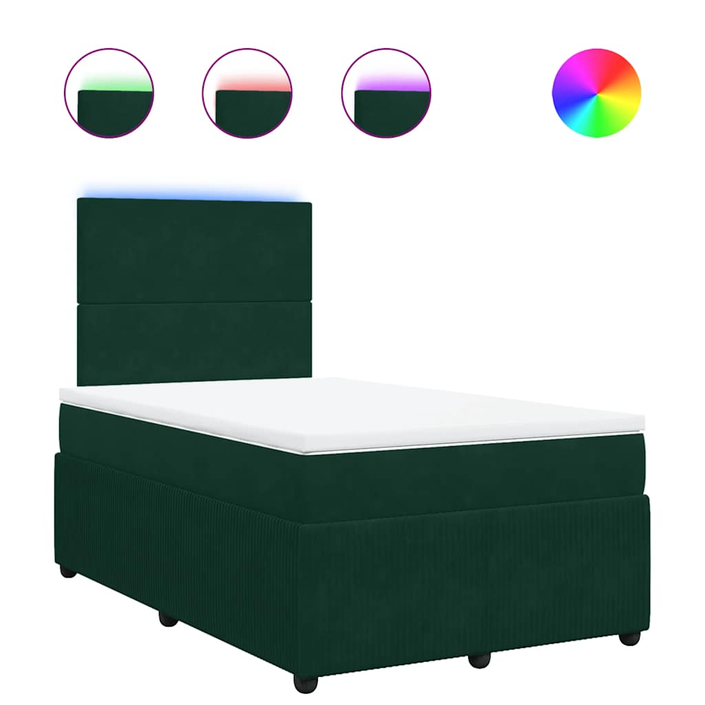 Giroletto a Molle con Materasso Verde Scuro 120x190 cm Velluto | homemem39