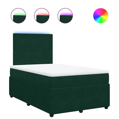 Giroletto a Molle con Materasso Verde Scuro 120x190 cm Velluto | homemem39