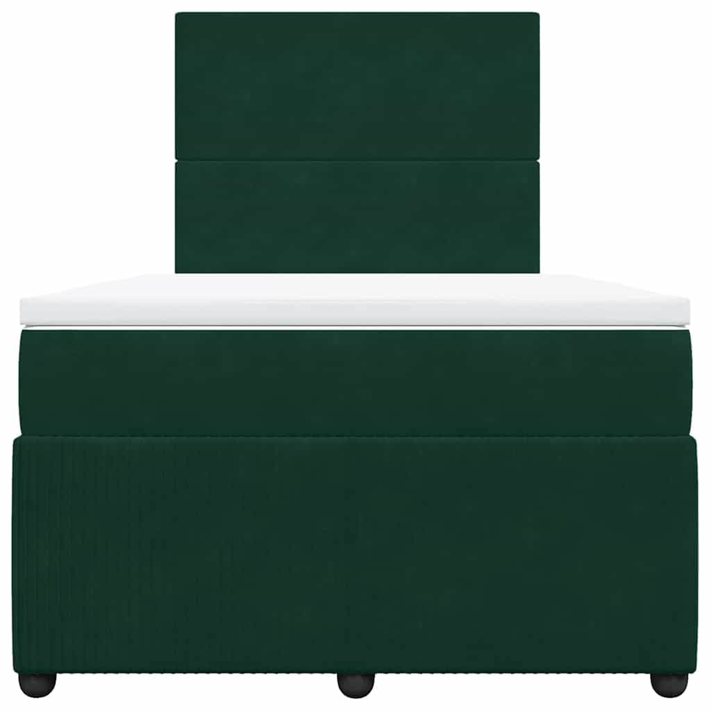 Giroletto a Molle con Materasso Verde Scuro 120x190 cm Velluto | homemem39
