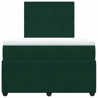 Giroletto a Molle con Materasso Verde Scuro 120x190 cm Velluto | homemem39
