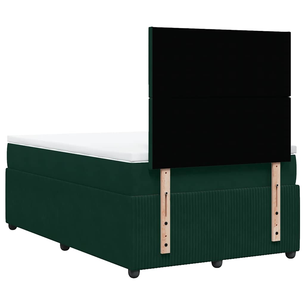 Giroletto a Molle con Materasso Verde Scuro 120x190 cm Velluto | homemem39