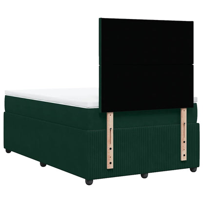 Giroletto a Molle con Materasso Verde Scuro 120x190 cm Velluto