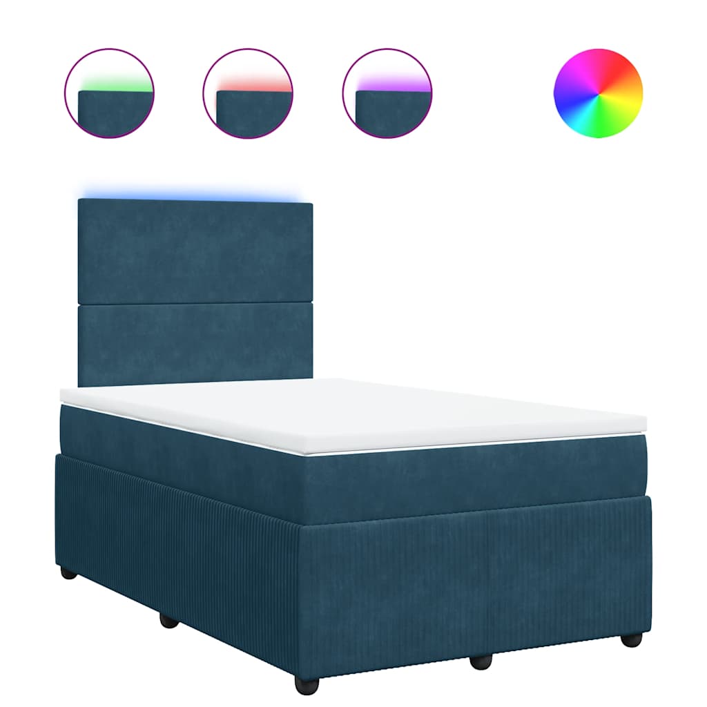 Giroletto a Molle con Materasso Blu 120x190 cm in Velluto | homemem39