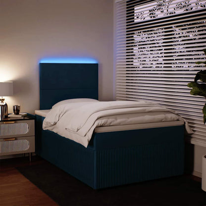 Giroletto a Molle con Materasso Blu 120x190 cm in Velluto | homemem39