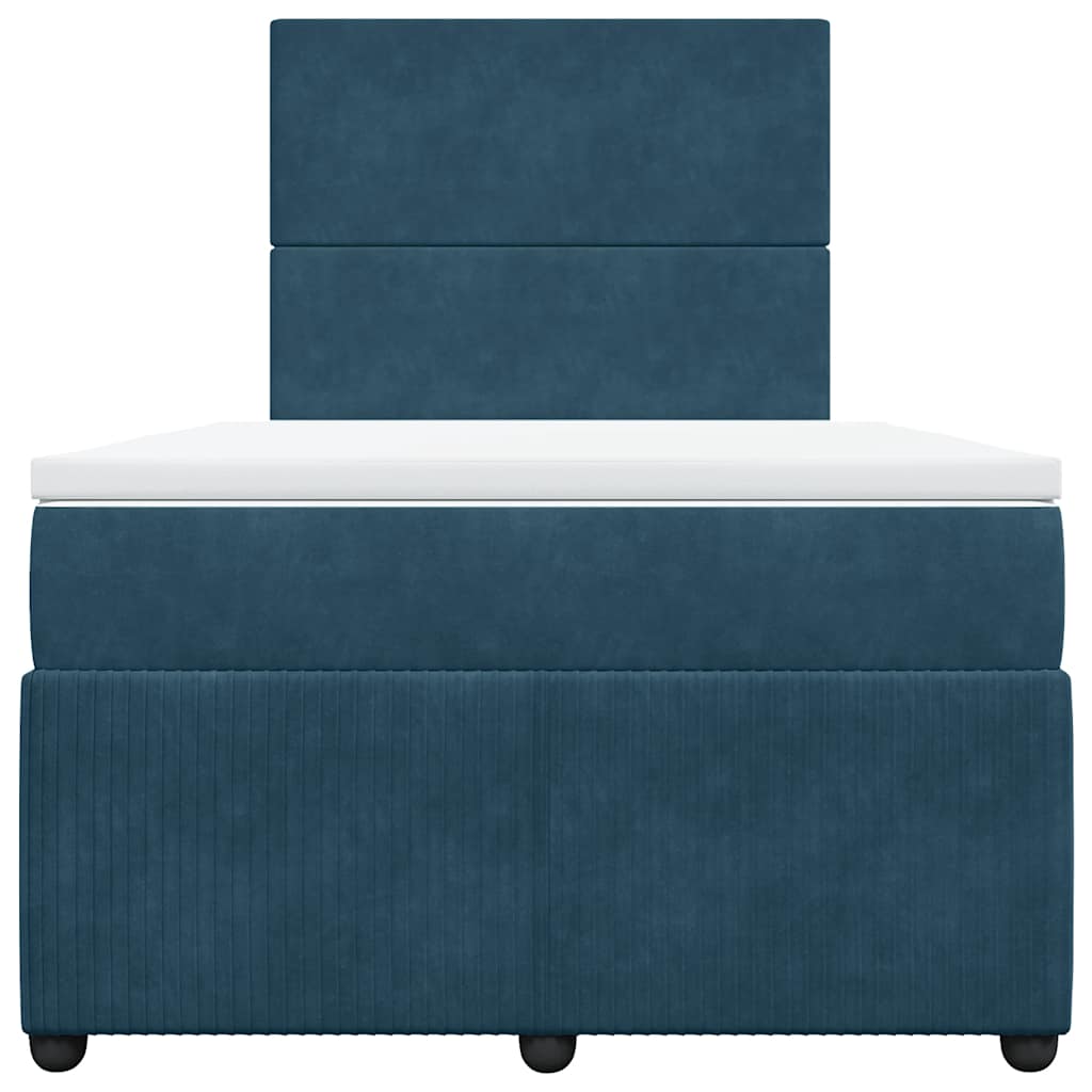 Giroletto a Molle con Materasso Blu 120x190 cm in Velluto | homemem39