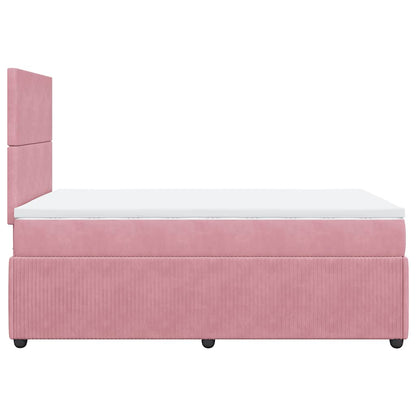 Giroletto a Molle con Materasso Rosa 120x190 cm in Velluto | homemem39