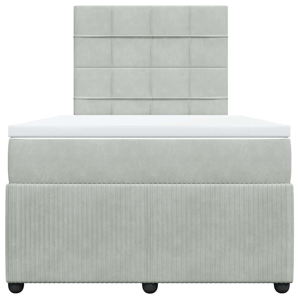 Giroletto a Molle con Materasso Grigio Chiaro 120x190cm Velluto - homemem39