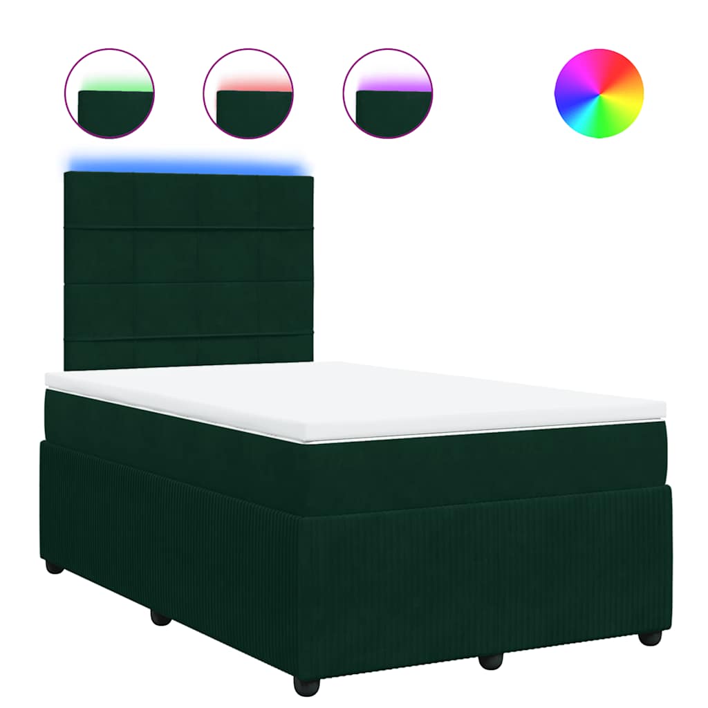 Giroletto a Molle con Materasso Verde Scuro 120x190 cm Velluto | homemem39