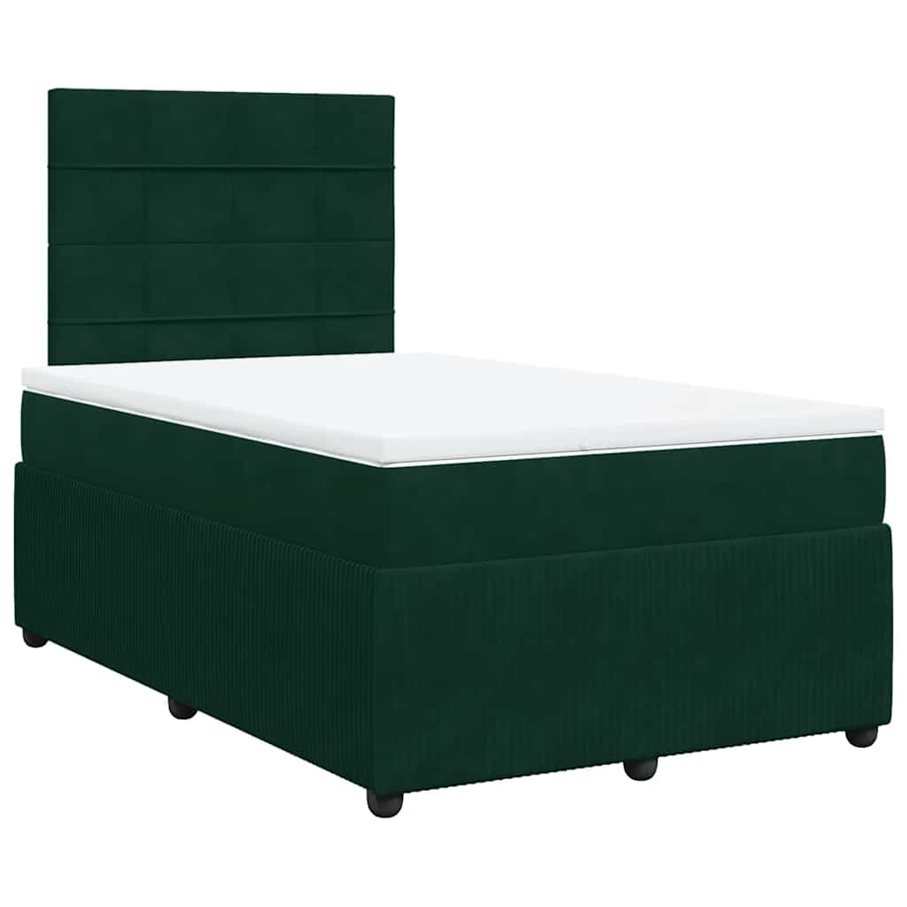 Giroletto a Molle con Materasso Verde Scuro 120x190 cm Velluto | homemem39