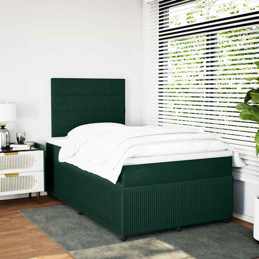 Giroletto a Molle con Materasso Verde Scuro 120x190 cm Velluto | homemem39