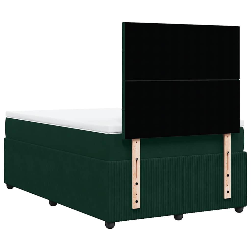 Giroletto a Molle con Materasso Verde Scuro 120x190 cm Velluto | homemem39