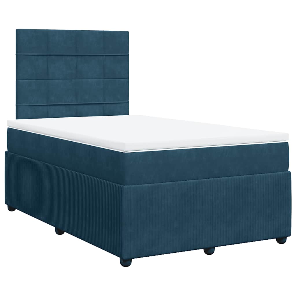 Giroletto a Molle con Materasso Blu 120x190 cm in Velluto | homemem39