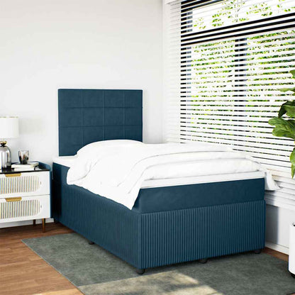 Giroletto a Molle con Materasso Blu 120x190 cm in Velluto | homemem39