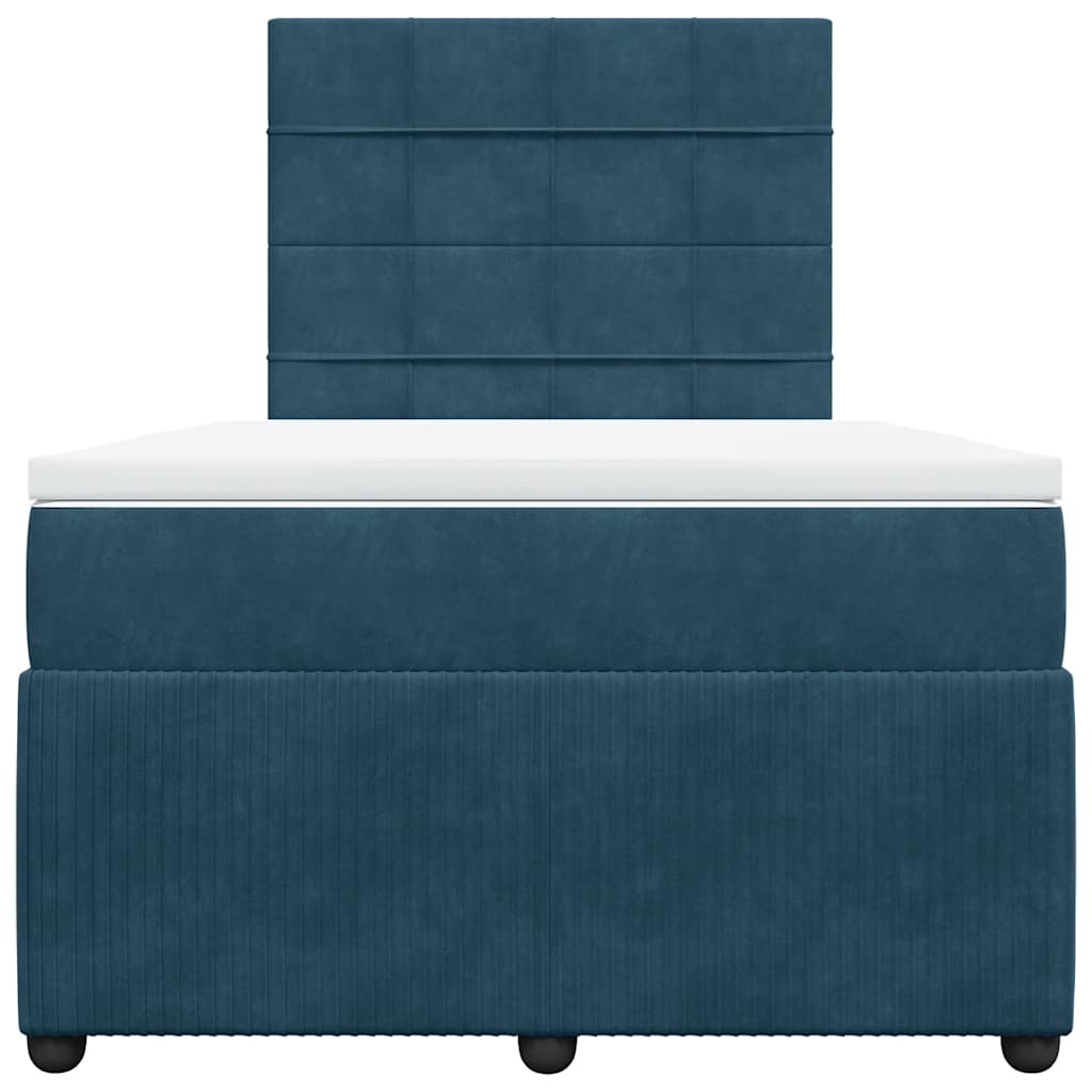Giroletto a Molle con Materasso Blu 120x190 cm in Velluto | homemem39