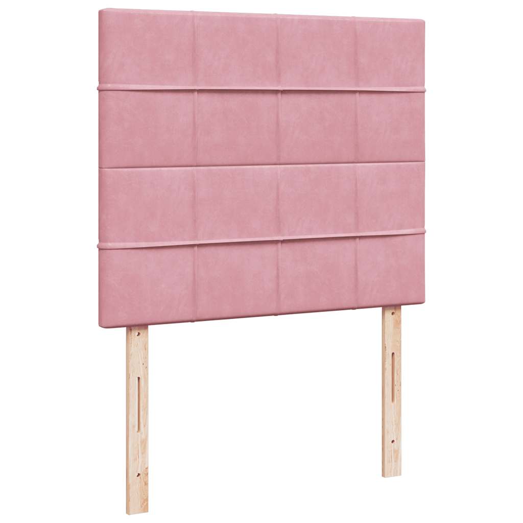 Giroletto a Molle con Materasso Rosa 120x190 cm in Velluto | homemem39