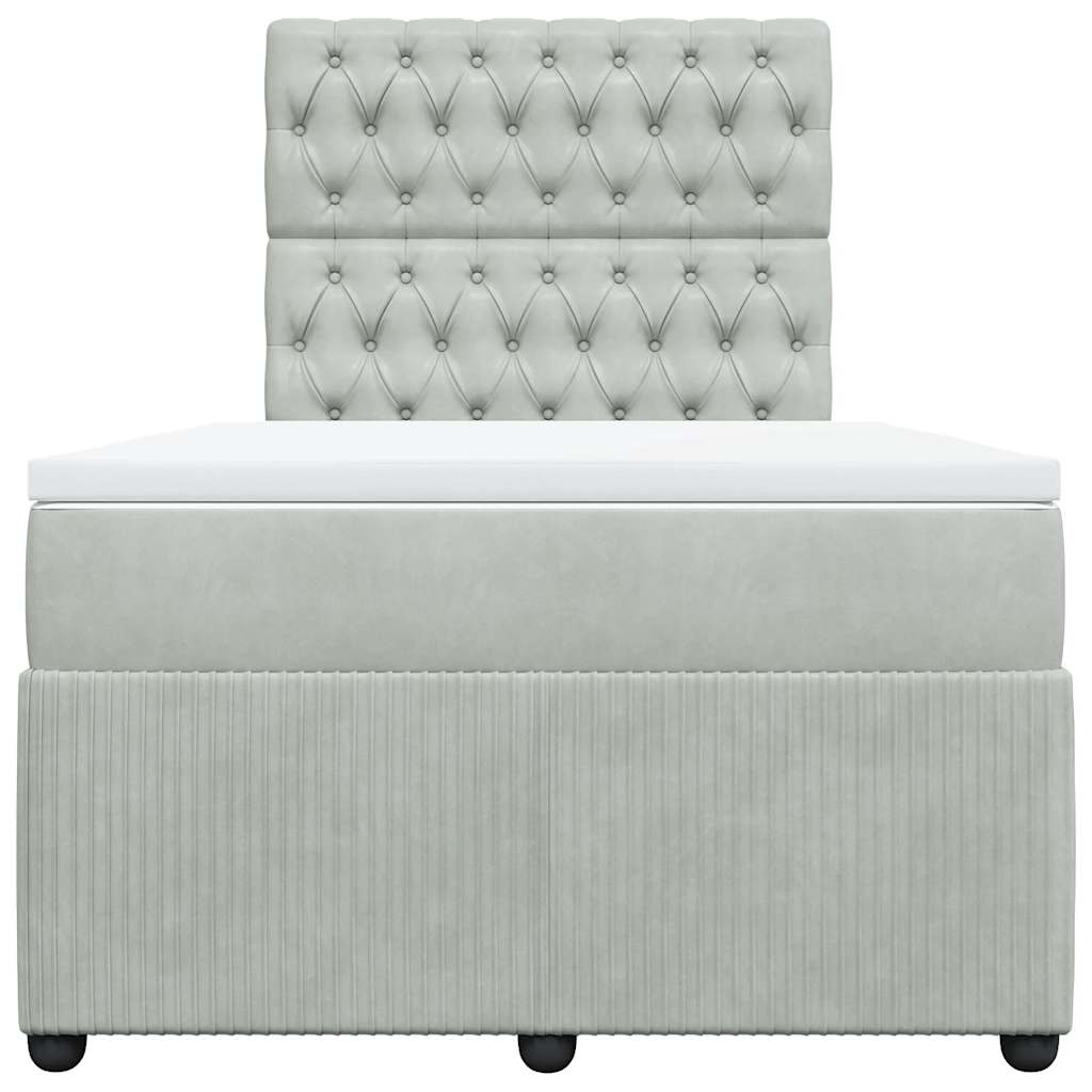 Giroletto a Molle con Materasso Grigio Chiaro 120x190cm Velluto - homemem39