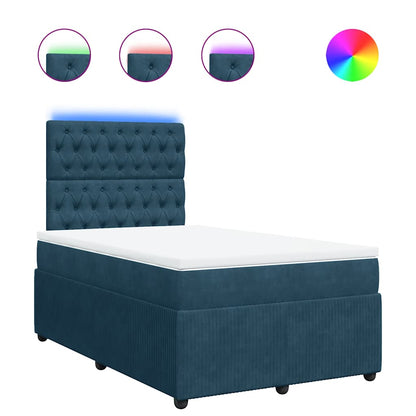 Giroletto a Molle con Materasso Blu 120x190 cm in Velluto | homemem39