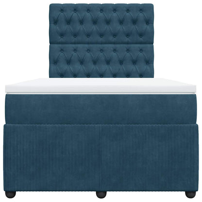 Giroletto a Molle con Materasso Blu 120x190 cm in Velluto | homemem39