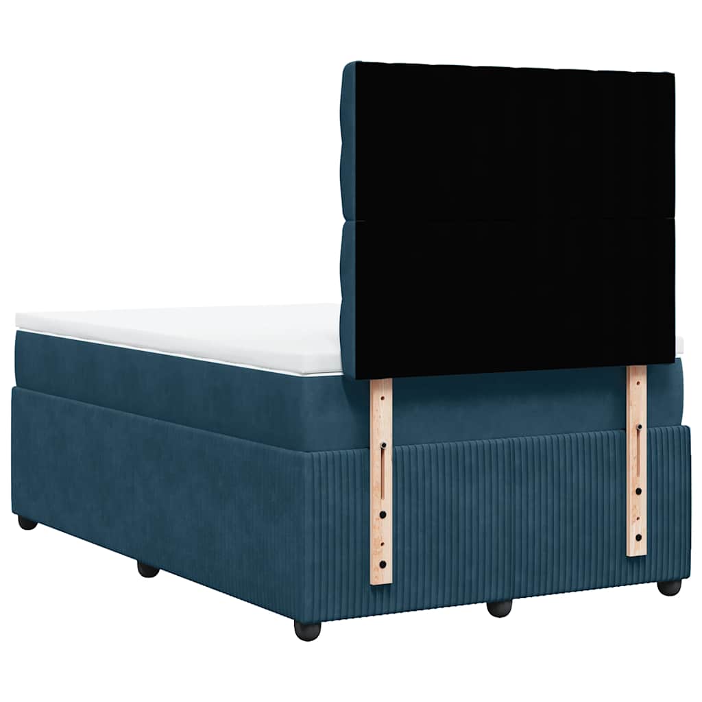 Giroletto a Molle con Materasso Blu 120x190 cm in Velluto | homemem39