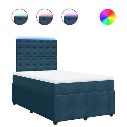 Giroletto a Molle con Materasso Blu 120x190 cm in Velluto | homemem39