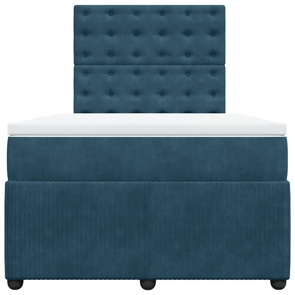 Giroletto a Molle con Materasso Blu 120x190 cm in Velluto | homemem39