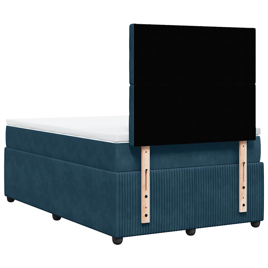 Giroletto a Molle con Materasso Blu 120x190 cm in Velluto | homemem39