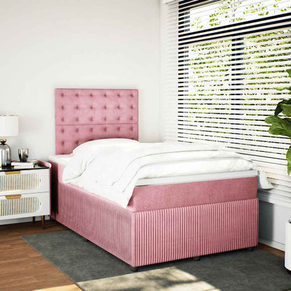 Giroletto a Molle con Materasso Rosa 120x190 cm in Velluto | homemem39