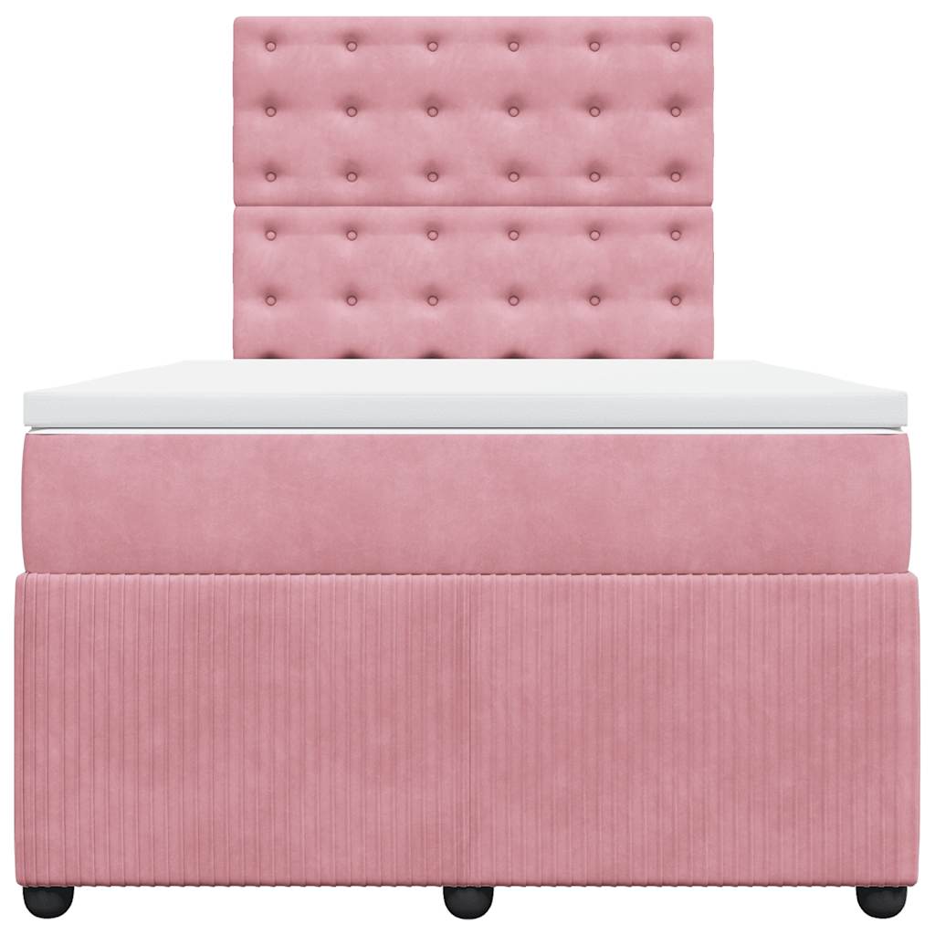 Giroletto a Molle con Materasso Rosa 120x190 cm in Velluto | homemem39
