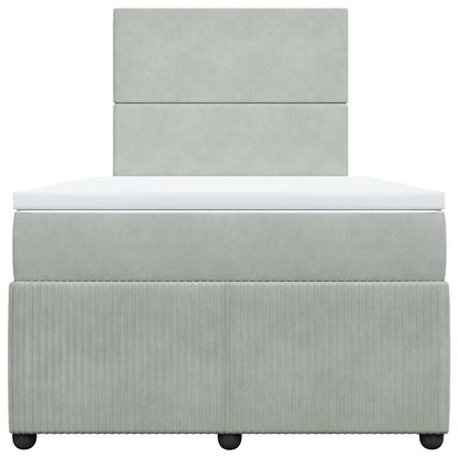 Giroletto a Molle con Materasso Grigio Chiaro 120x200cm Velluto