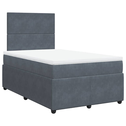 Giroletto a Molle con Materasso Grigio Scuro 120x200 cm Velluto | homemem39