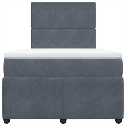 Giroletto a Molle con Materasso Grigio Scuro 120x200 cm Velluto | homemem39