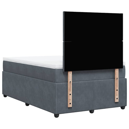 Giroletto a Molle con Materasso Grigio Scuro 120x200 cm Velluto | homemem39
