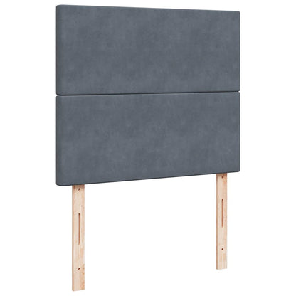 Giroletto a Molle con Materasso Grigio Scuro 120x200 cm Velluto | homemem39