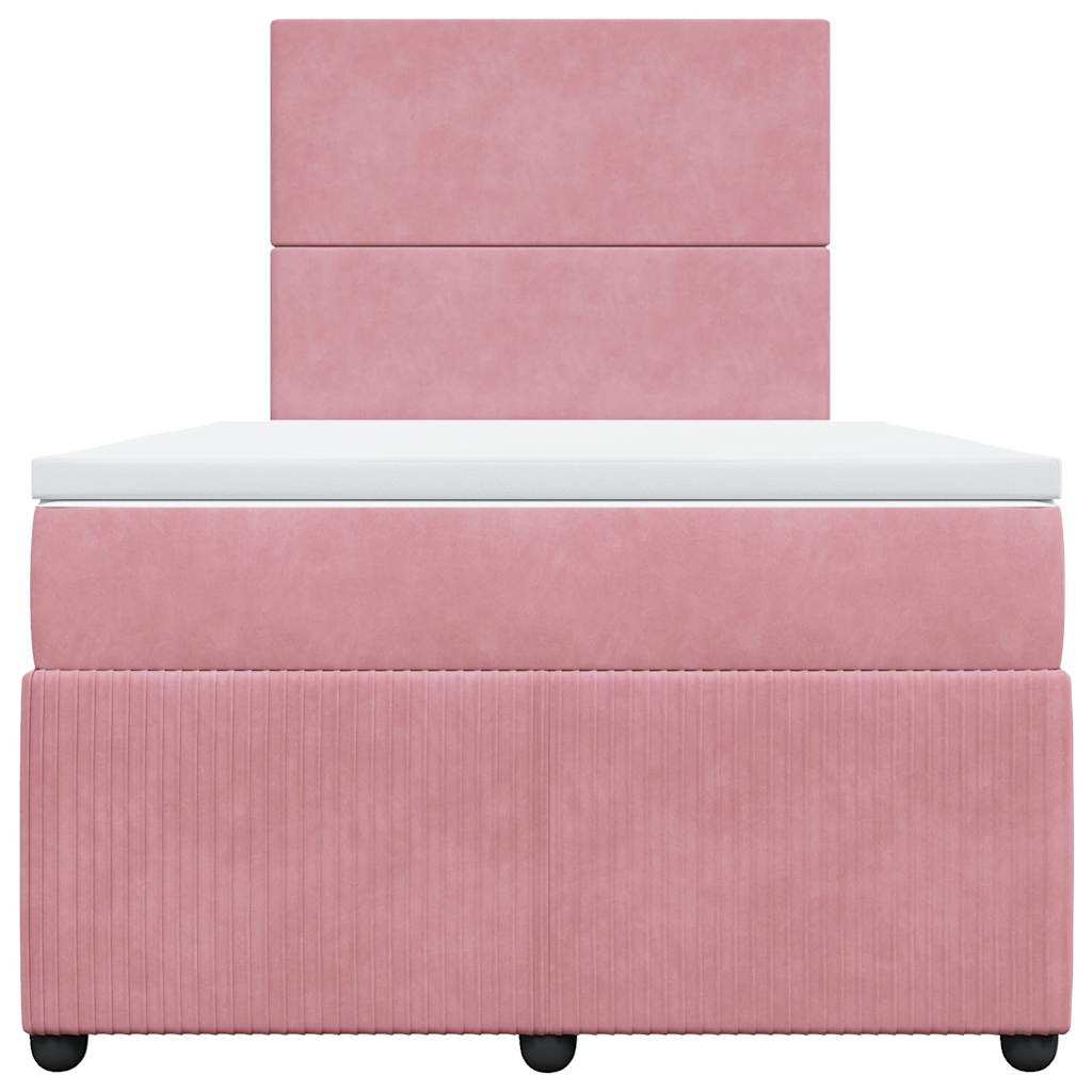 Giroletto a Molle con Materasso Rosa 120x200 cm in Velluto | homemem39