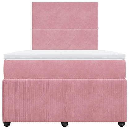 Giroletto a Molle con Materasso Rosa 120x200 cm in Velluto | homemem39