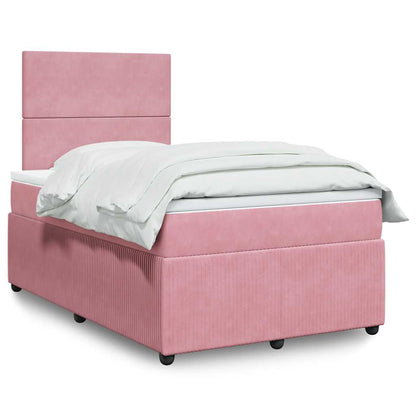 Giroletto a Molle con Materasso Rosa 120x200 cm in Velluto | homemem39