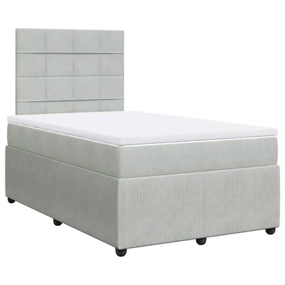 Giroletto a Molle con Materasso Grigio Chiaro 120x200cm Velluto | homemem39