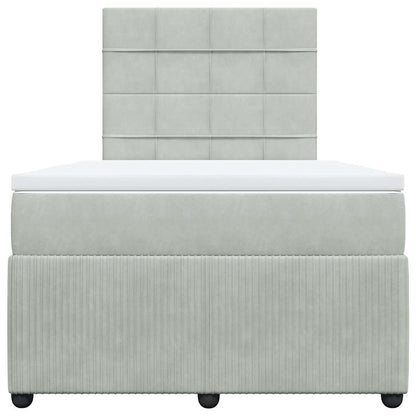 Giroletto a Molle con Materasso Grigio Chiaro 120x200cm Velluto | homemem39