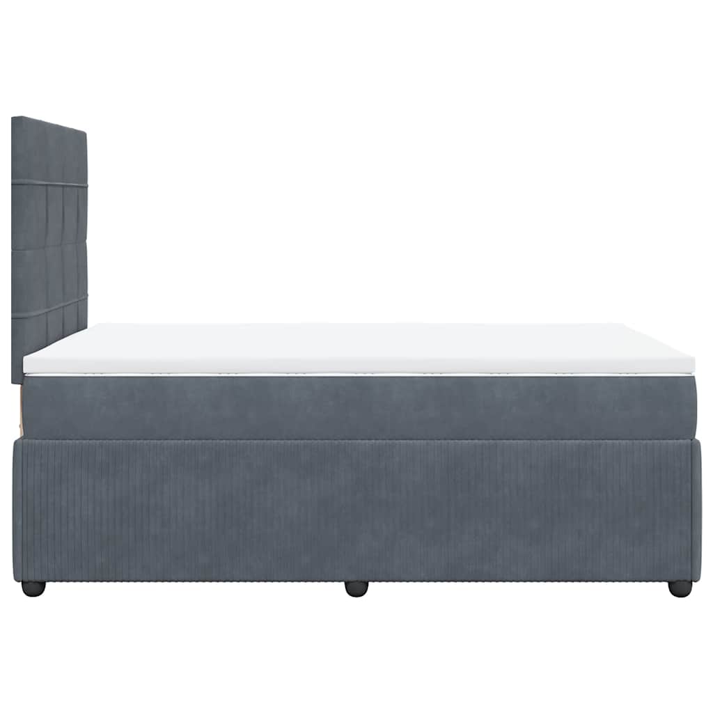 Giroletto a Molle con Materasso Grigio Scuro 120x200 cm Velluto | homemem39